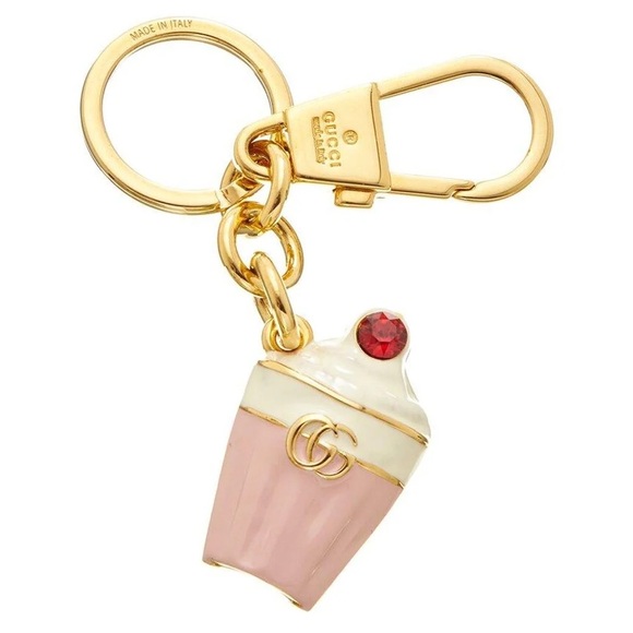 Gucci Accessories - Gucci Pink and Gold Cupcake Key Holder